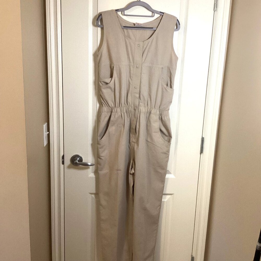Lady Foot Locker Women's Vintage Sleeveless Jumpsuit Size M Wide Straight Leg
